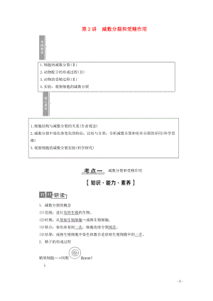 2021高考生物一輪復(fù)習(xí) 第4單元 細(xì)胞的生命歷程 第2講 減數(shù)分裂和受精作用教學(xué)案 新人教版必修1