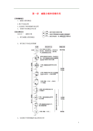 2016屆高三生物一輪復習 第12講 減數(shù)分裂和受精作用導學案（無答案）