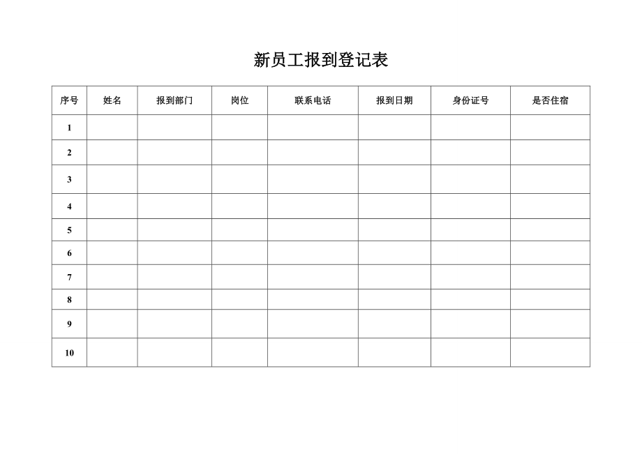 新员工报到登记表_第1页