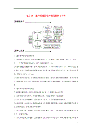 （通用版）2019版高考生物二輪復(fù)習 專題五 基因的傳遞規(guī)律 考點16 遺傳系譜圖中的相關(guān)推斷與計算學案