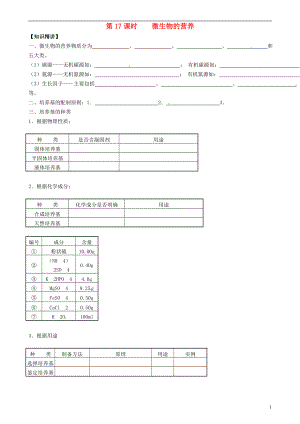 天津市梅江中學(xué)高中生物 微生物的營養(yǎng)學(xué)案 新人教版選修3