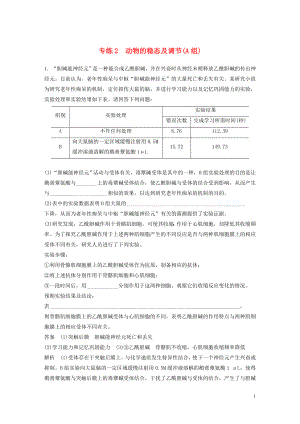 （浙江專用）2020年高考生物 考前增分專項(xiàng)練輯 專項(xiàng)2 簡(jiǎn)答題規(guī)范練 專練2 動(dòng)物的穩(wěn)態(tài)及調(diào)節(jié)（A組）（含解析）