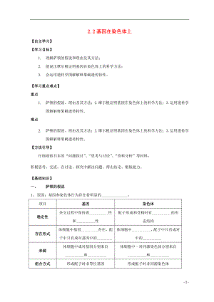 廣東省惠州市2019年高考生物總復(fù)習(xí) 2-2 基因在染色體上學(xué)案