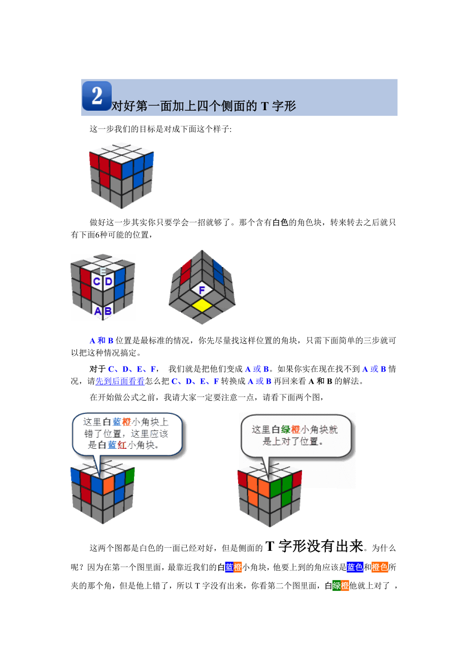 三阶魔方公式+图解入门新手学习基础_第1页