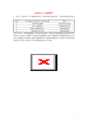 2020屆高考生物一輪復(fù)習(xí) 高考真題分類題庫 2017年知識點(diǎn)13 免疫調(diào)節(jié)（含解析）