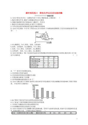 2020版高考生物大一輪復習 第3單元 細胞的能量供應和利用 課時規(guī)范練8 降低化學反應活化能的酶 新人教版