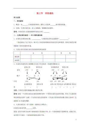 高中生物 第二章 基因和染色體的關系 第三節(jié) 伴性遺傳學案 新人教版必修2