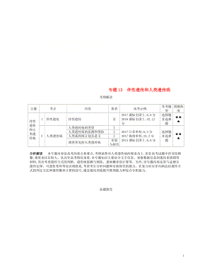 （新課標(biāo)）2019版高考生物一輪復(fù)習(xí) 專題13 伴性遺傳和人類遺傳病講學(xué)案