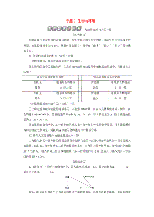 （浙江選考）2021版新高考生物一輪復(fù)習(xí) 專題9 生物與環(huán)境 素養(yǎng)培優(yōu)講座9 與能量流動相關(guān)的計(jì)算教學(xué)案 新人教版