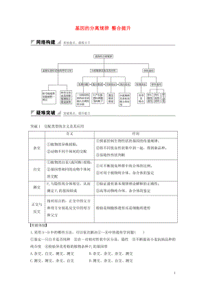 2016-2017版高中生物 2.1 基因的分離規(guī)律 整合提升學(xué)案 中圖版必修2