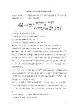 2020屆高考生物一輪復(fù)習(xí) 高考真題分類題庫 2015年知識點18 生態(tài)系統(tǒng)和生態(tài)環(huán)境（含解析）