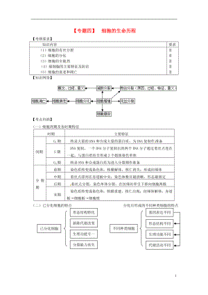 山東省鄆城縣實(shí)驗(yàn)中學(xué)2014-2015學(xué)年高考生物二輪復(fù)習(xí) 專題四 細(xì)胞的生命歷程學(xué)案