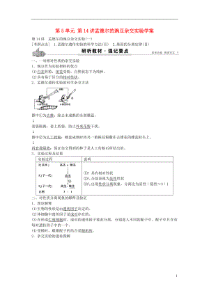 2017高考生物總復(fù)習(xí) 第5單元 第14講孟德?tīng)柕耐愣闺s交實(shí)驗(yàn)學(xué)案