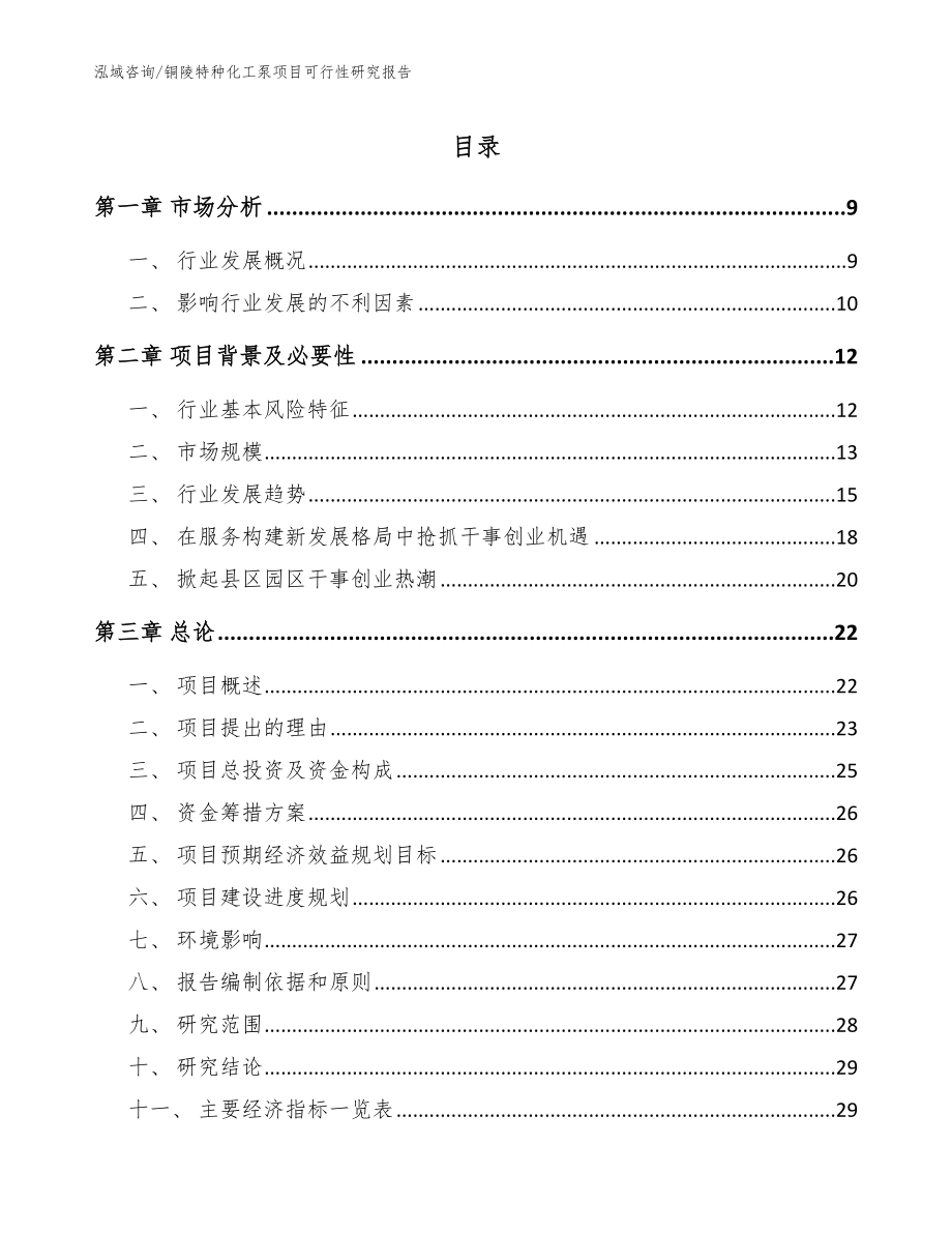 铜陵特种化工泵项目可行性研究报告【范文】_第1页