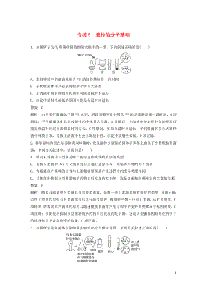 （浙江專用）2020年高考生物 考前增分專項練輯 專項1 選擇題速練 專練5 遺傳的分子基礎(chǔ)（含解析）