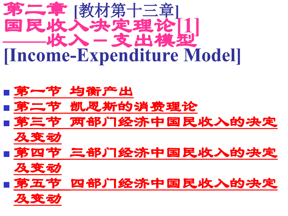 国民收入决定理论1收入支出模型_第1页