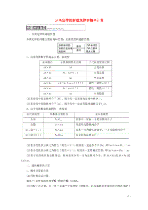 （浙江專版）2018年高中生物 第一章 孟德爾定律 小專題 大智慧 分離定律的解題規(guī)律和概率計算學(xué)案 浙科版必修2