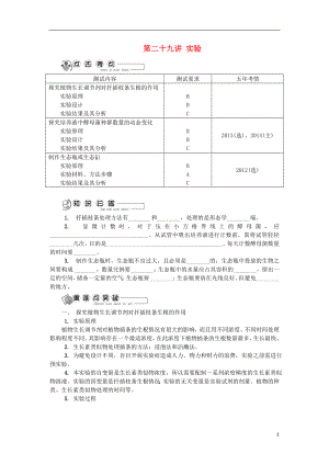 江蘇省2018版高中生物 第二十九講 實(shí)驗(yàn)學(xué)案 蘇教版必修3