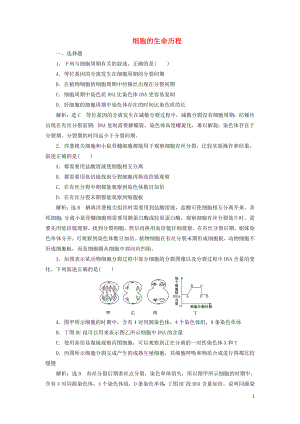 （江蘇專版）2019版高考生物二輪復(fù)習(xí) 專題一 細(xì)胞 主攻點之（三）細(xì)胞的生命歷程練習(xí)（含解析）