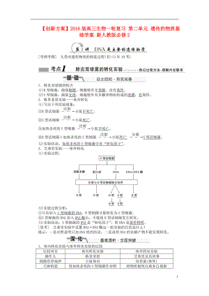 2016屆高三生物一輪復(fù)習(xí) 第二單元 遺傳的物質(zhì)基礎(chǔ)學(xué)案 新人教版必修2