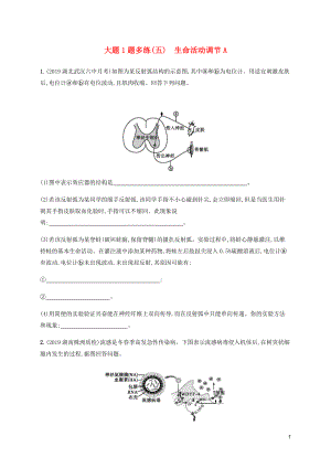 （通用版）2020版高考生物三輪沖刺 大題1題多練（五）生命活動調(diào)節(jié)A（含解析）