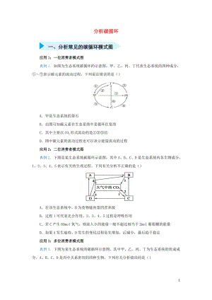 2020屆高三生物 精準培優(yōu)專練十九 分析碳循環(huán)（含解析）