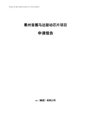 衢州音圈马达驱动芯片项目申请报告（模板范本）