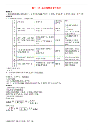 貴州省2015屆高三生物一輪復(fù)習(xí) 第三十講 其他植物激素及作用學(xué)案（無答案）