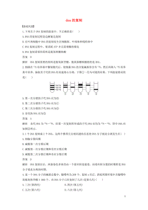 2016-2017版高中生物 3.1.3 dna的復(fù)制練習(xí)（含解析）中圖版必修2