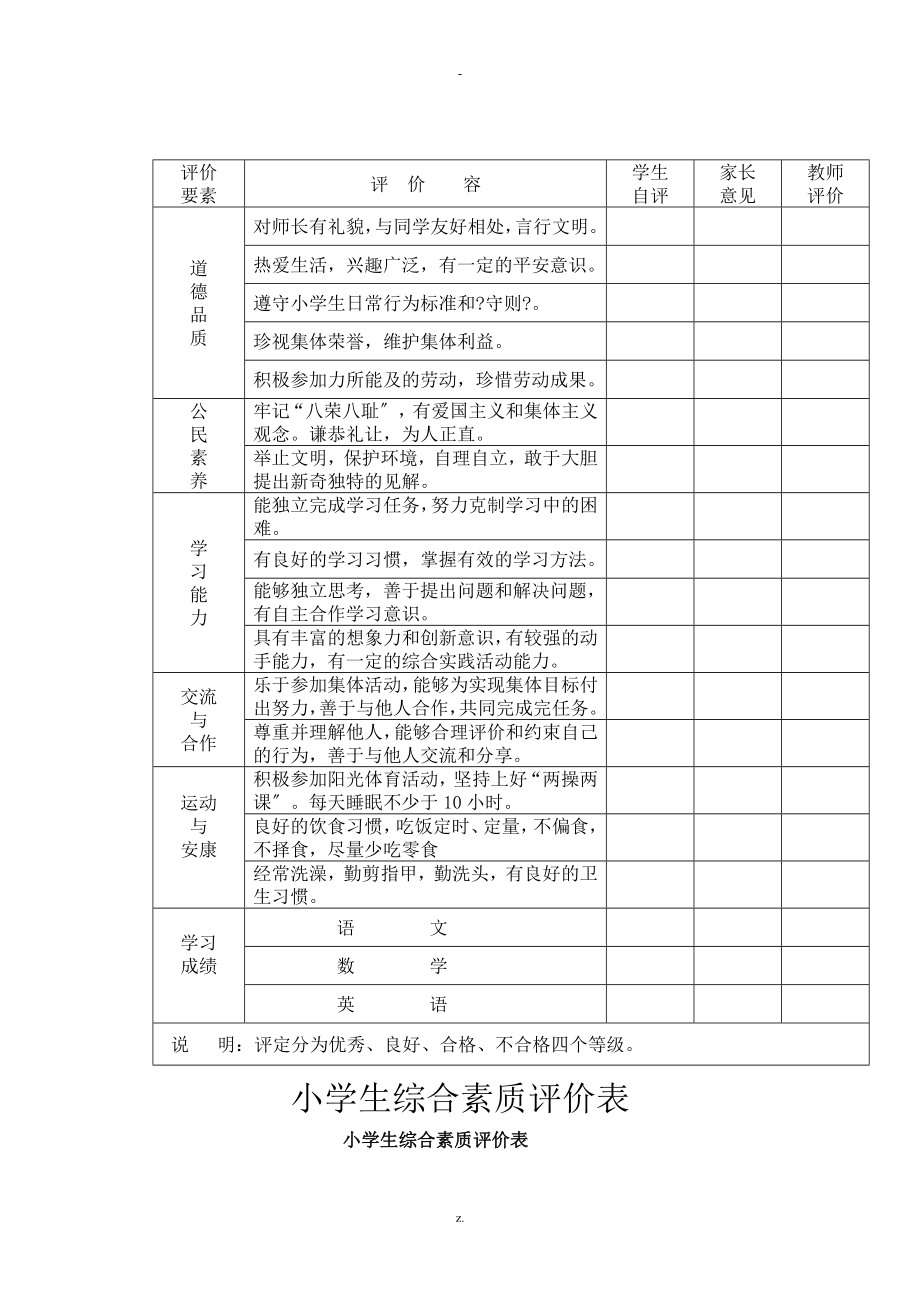 学生评价卡图片图片