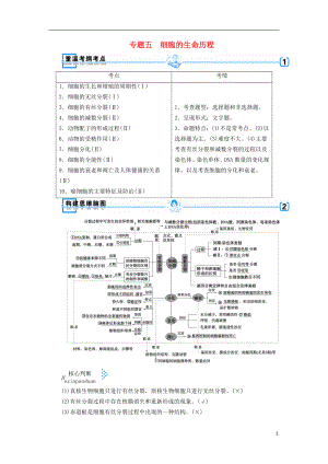 2019高考生物大二輪復(fù)習(xí) 專題五 細(xì)胞的生命歷程學(xué)案