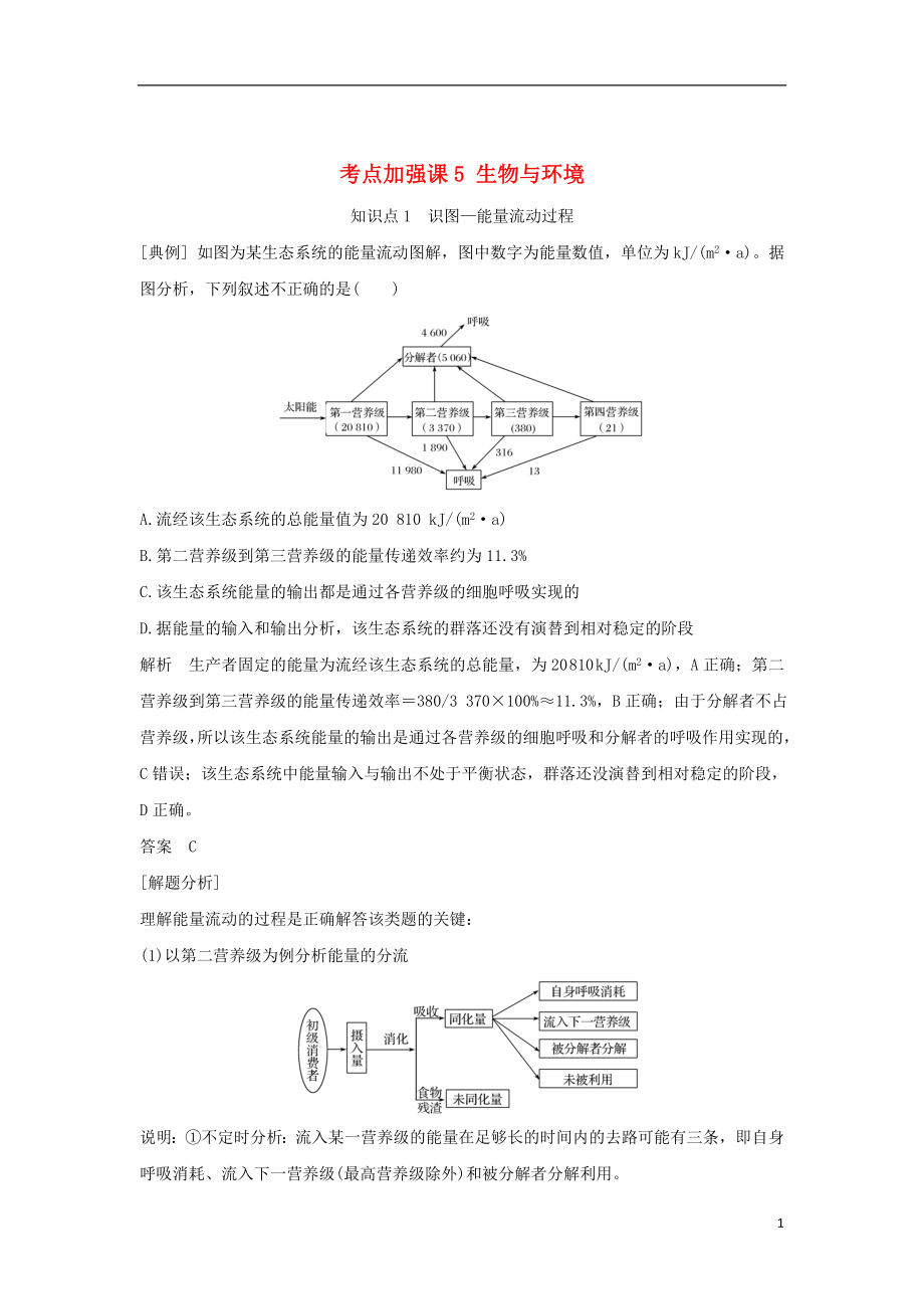 （浙江專版）2019版高考生物一輪復習 考點加強課5 生物與環(huán)境學案_第1頁