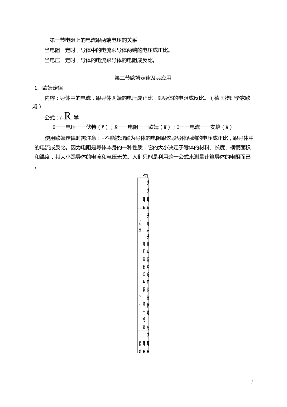 人教版九年級物理《第17章歐姆定律》知識點匯總整理_第1頁