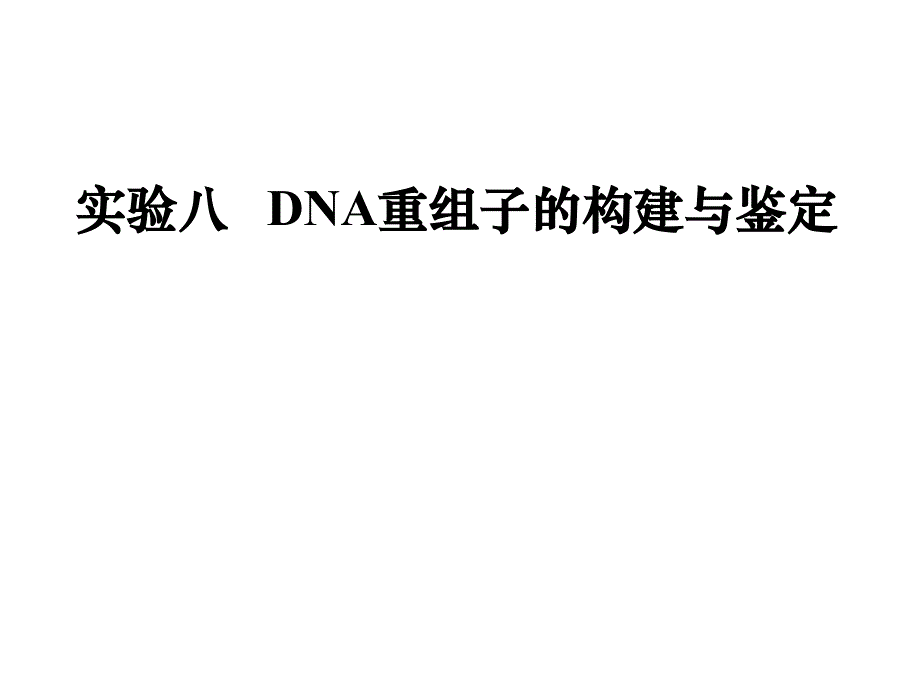 实验八DNA重组子的构建与鉴定_第1页