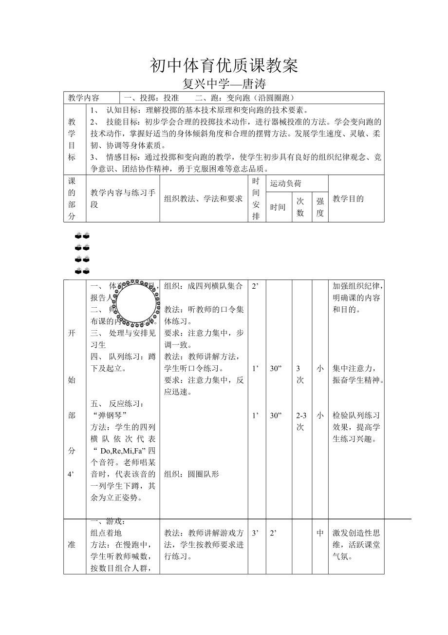 初中體育課教案 (2)_第1頁