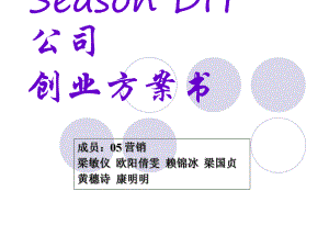 season diy 公司創(chuàng)業(yè)計劃書