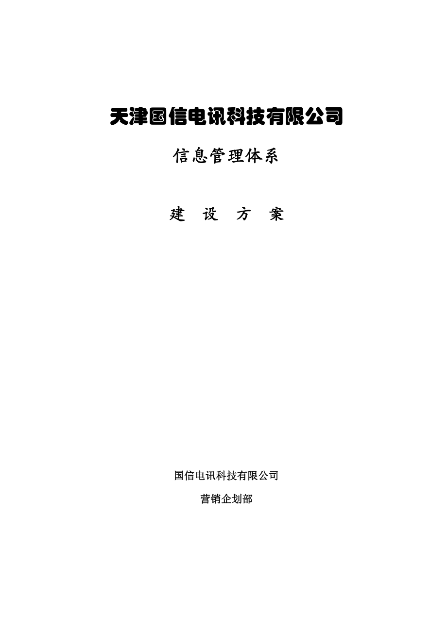 公司信息管理体系建设方案_第1页