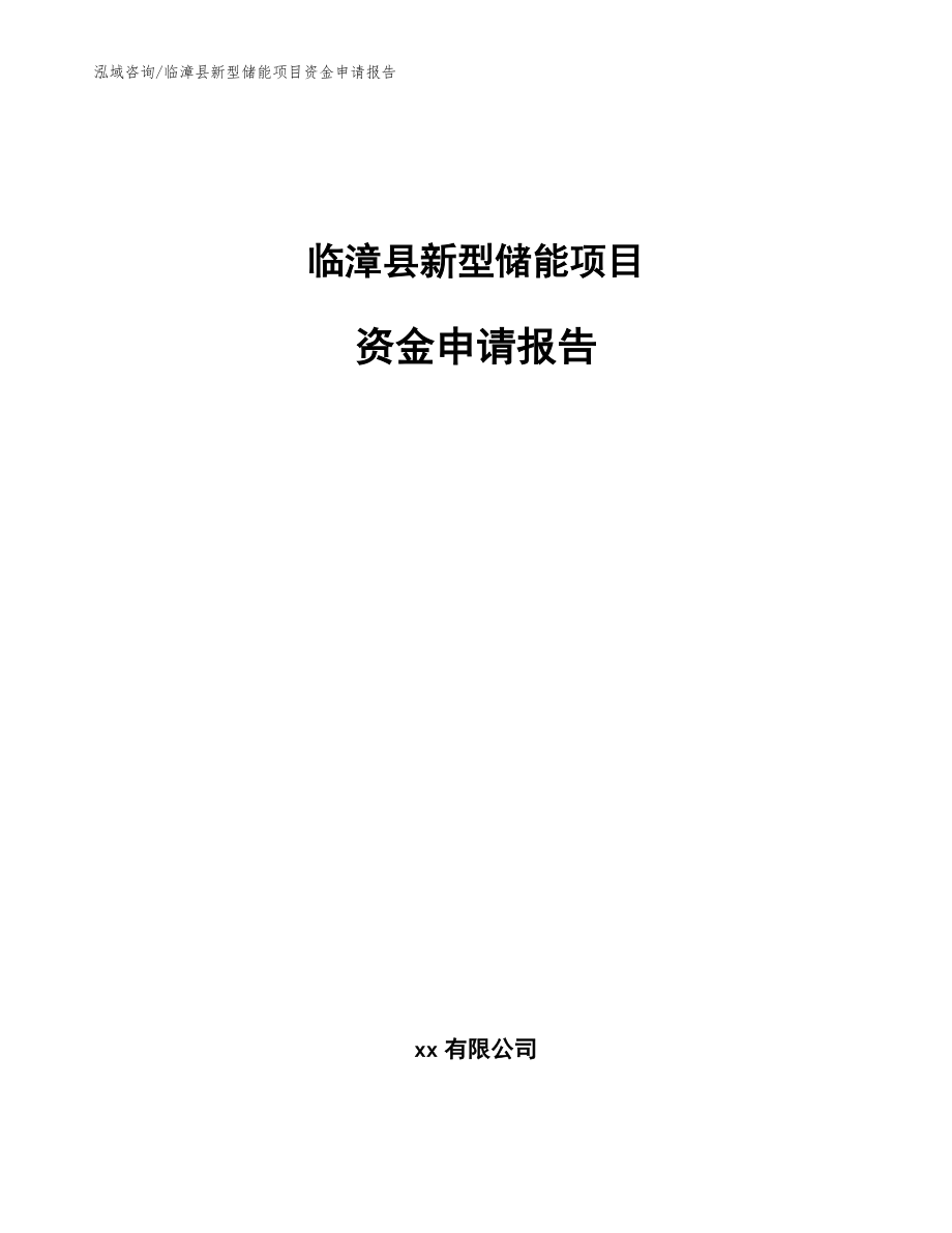 临漳县新型储能项目资金申请报告_范文_第1页