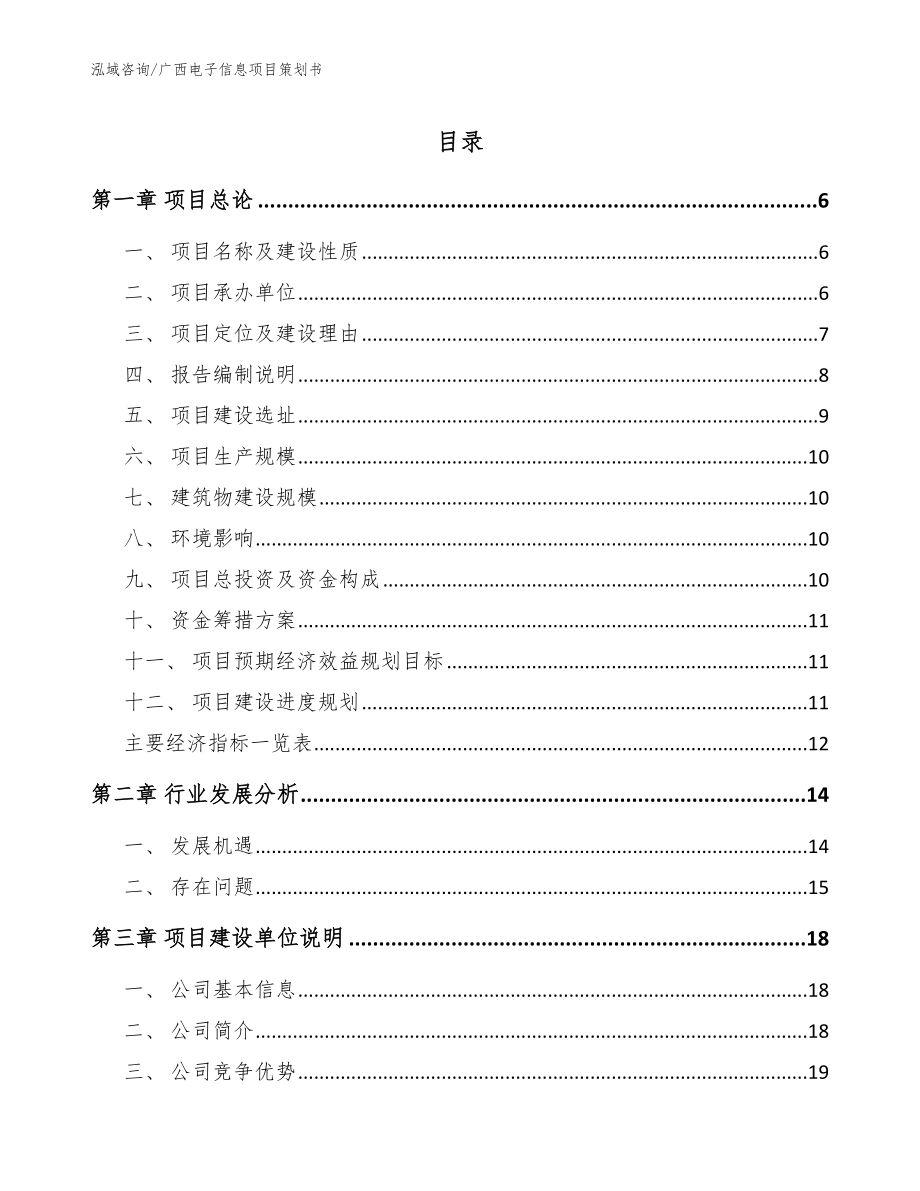 广西电子信息项目策划书（范文）_第1页