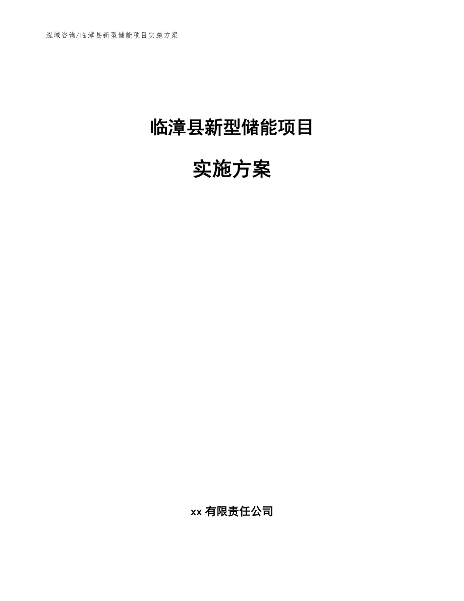 临漳县新型储能项目实施方案（模板参考）_第1页