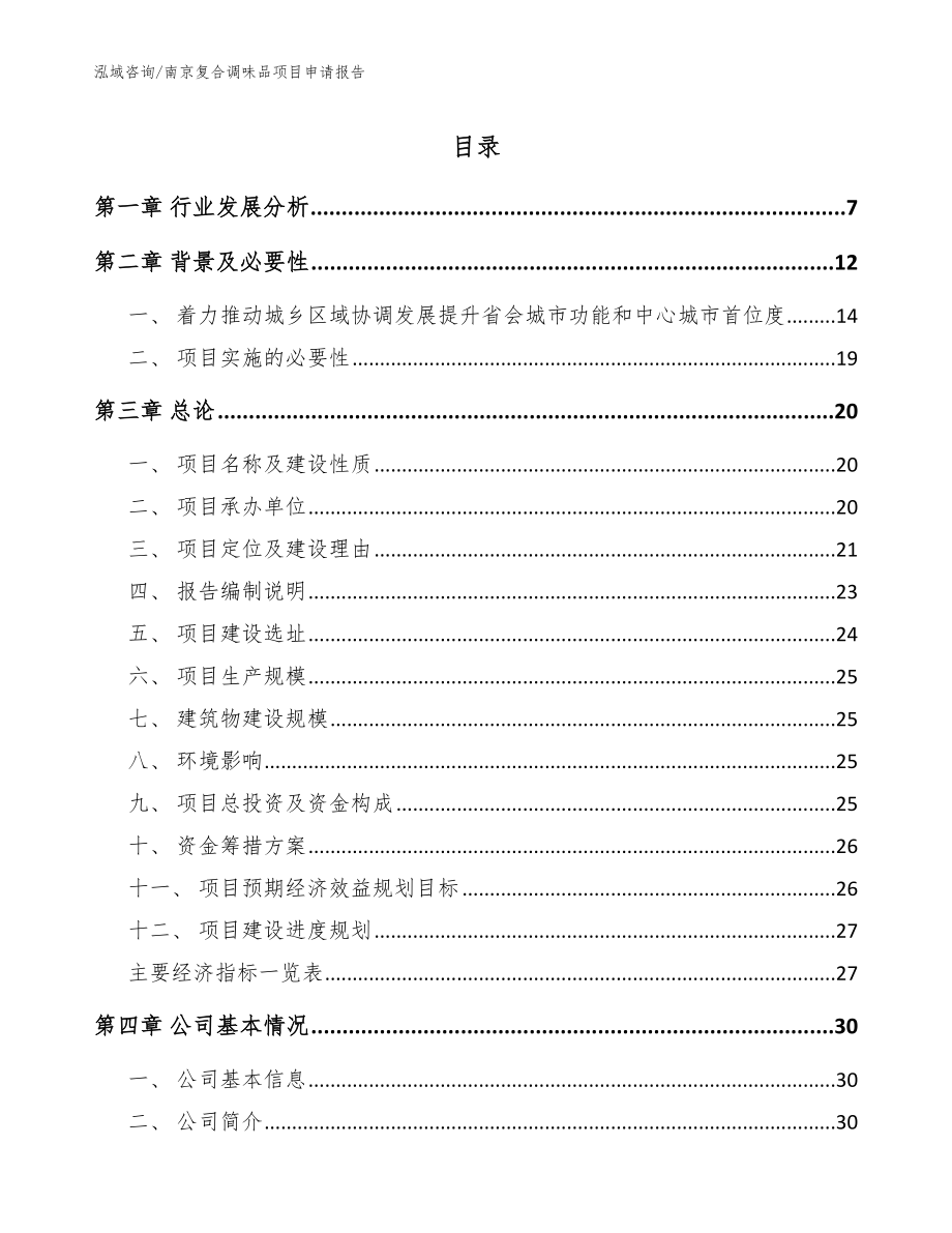 南京复合调味品项目申请报告_模板_第1页