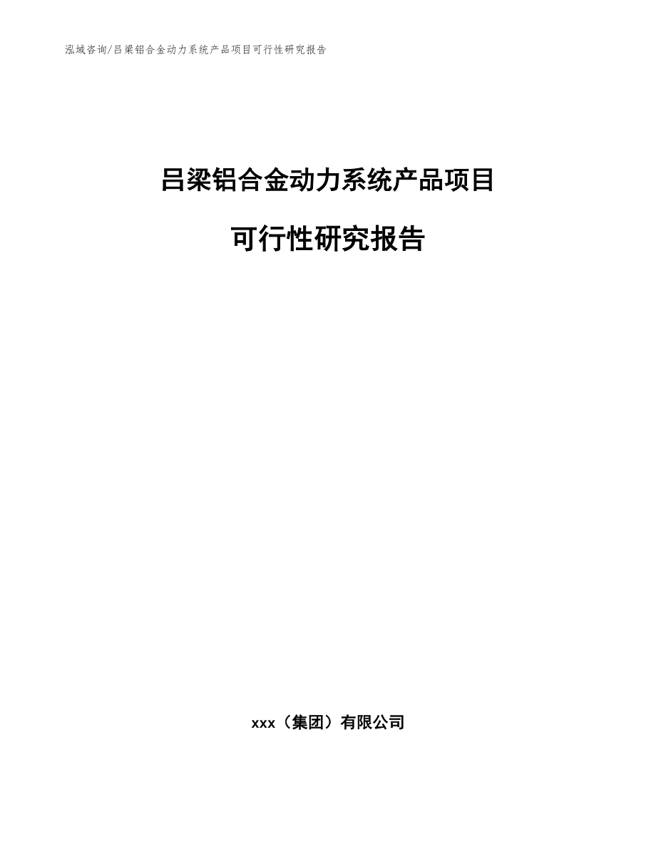 吕梁铝合金动力系统产品项目可行性研究报告（范文模板）_第1页