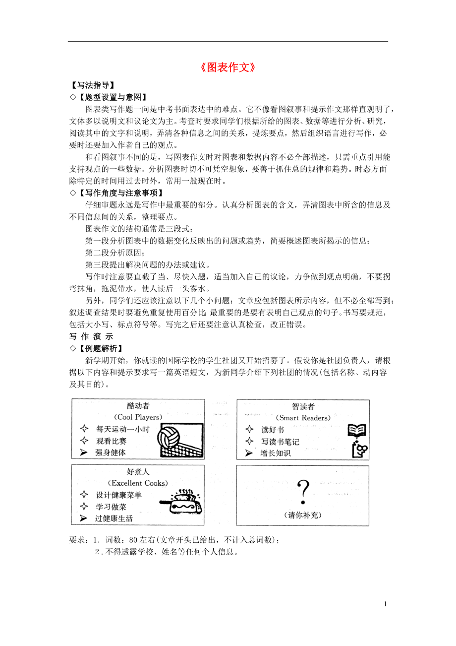 江蘇省蘇州市中考英語書面表達專題《圖表作文》_第1頁