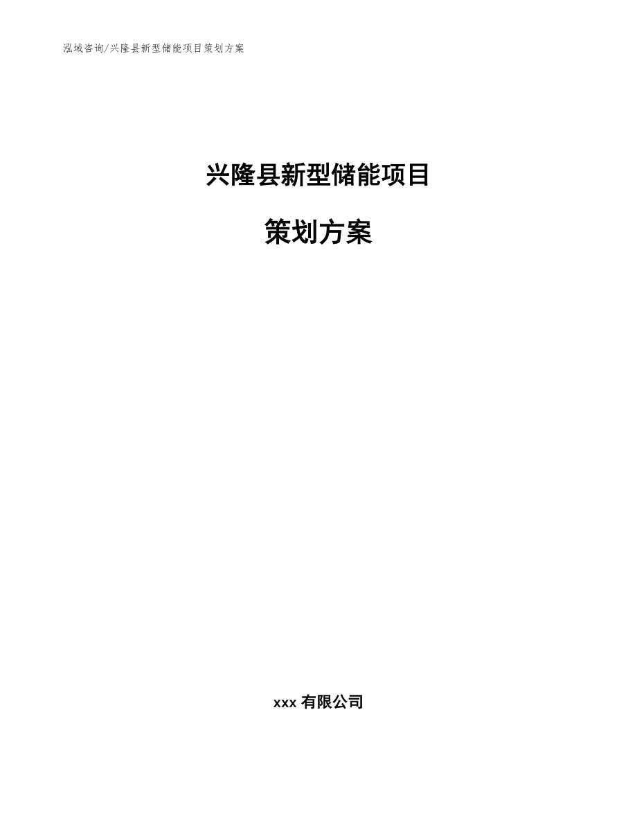 兴隆县新型储能项目策划方案参考模板_第1页