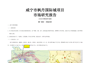 咸宁市枫丹国际城专项项目市场专题研究报告