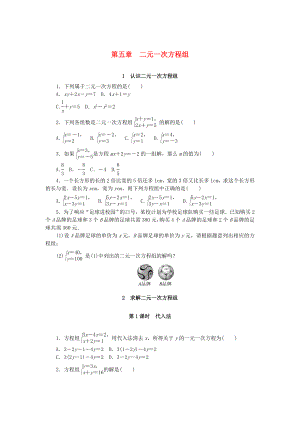 八年級數(shù)學(xué)上冊第五章二元一次方程組同步測試（新版）北師大版.docx