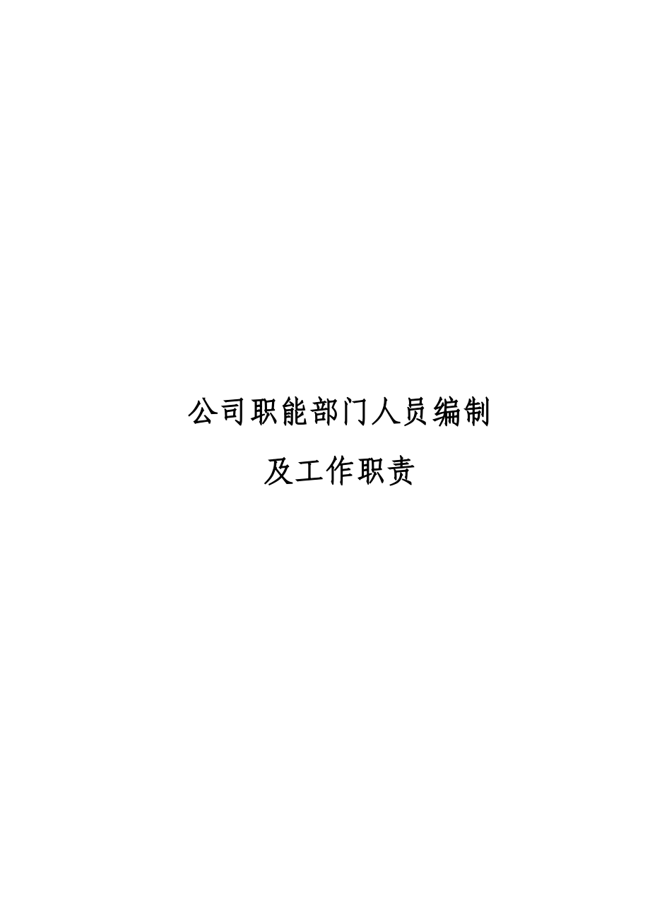 公司職能部門三定方案.doc_第1頁