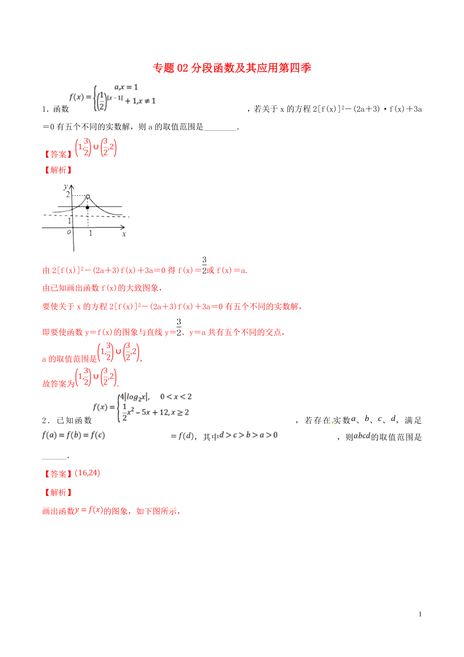 2019年高考數(shù)學(xué) 專(zhuān)題02 分段函數(shù)及其應(yīng)用（第四季）壓軸題必刷題 理_第1頁(yè)