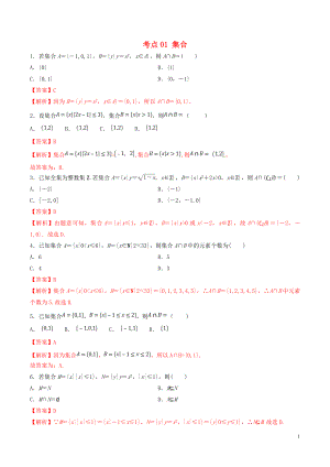 2020年高考數(shù)學(xué)一輪復(fù)習(xí) 考點(diǎn)01 集合必刷題 理（含解析）