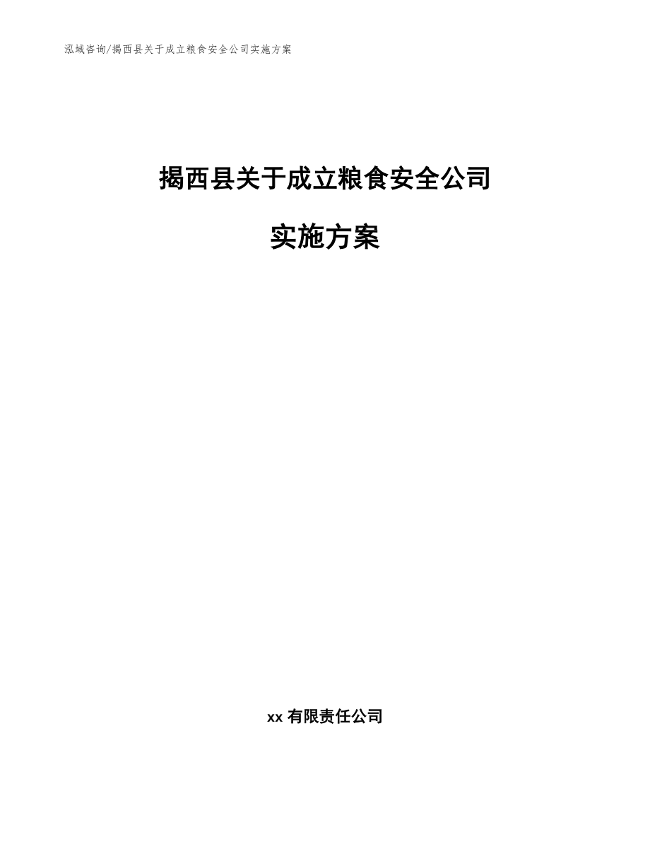 揭西县关于成立粮食安全公司实施方案_第1页